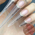 500Pcs Bag Round Almond Nail Tips C Curve Clear False Nail Tips Acrylic Gel Half Cover XL Almond Tips