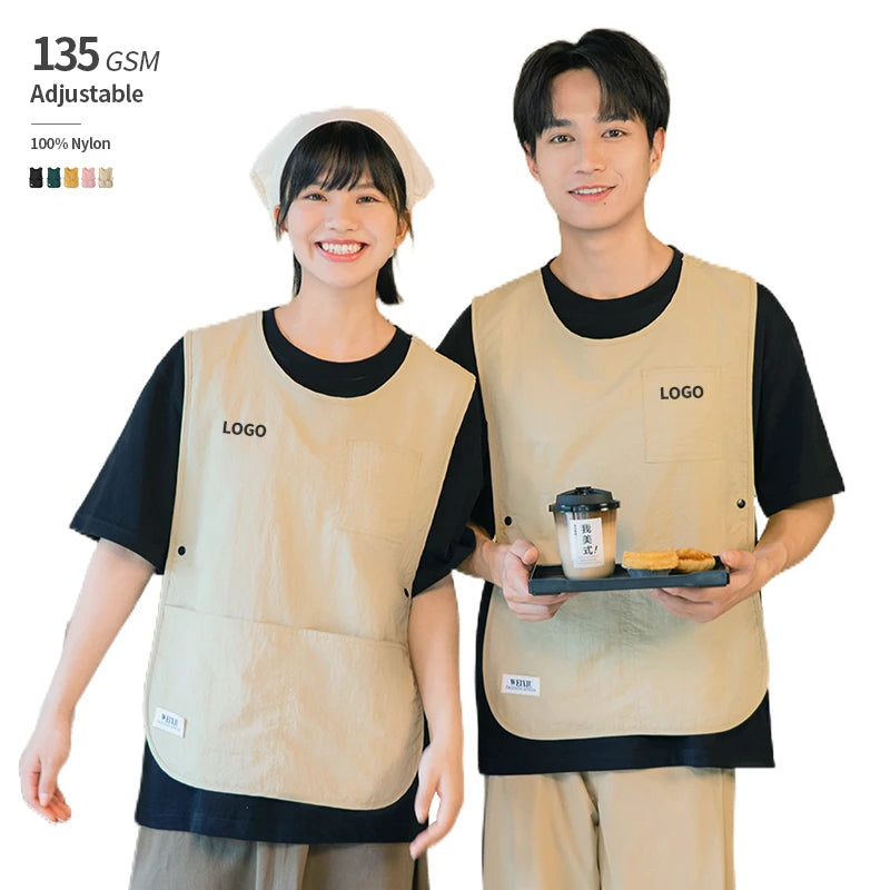 100% Nylon Lightweight Crewneck Vest Adjustable Anti-Wrinkle Summer Work Suits with Pockets Unisex Breathable