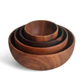 High Quality Custom Logo Multi Size Eco-friendly Acacia Wood Salad Bowl Tableware Wooden Bowl