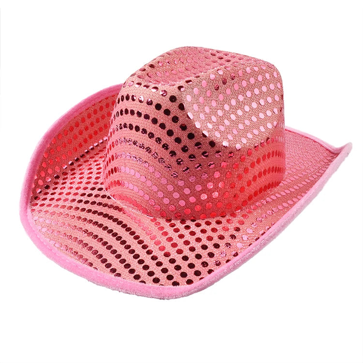 China Party Supplies Sequin Hen Party Pink Cowboy Hat Party Hat for Adult