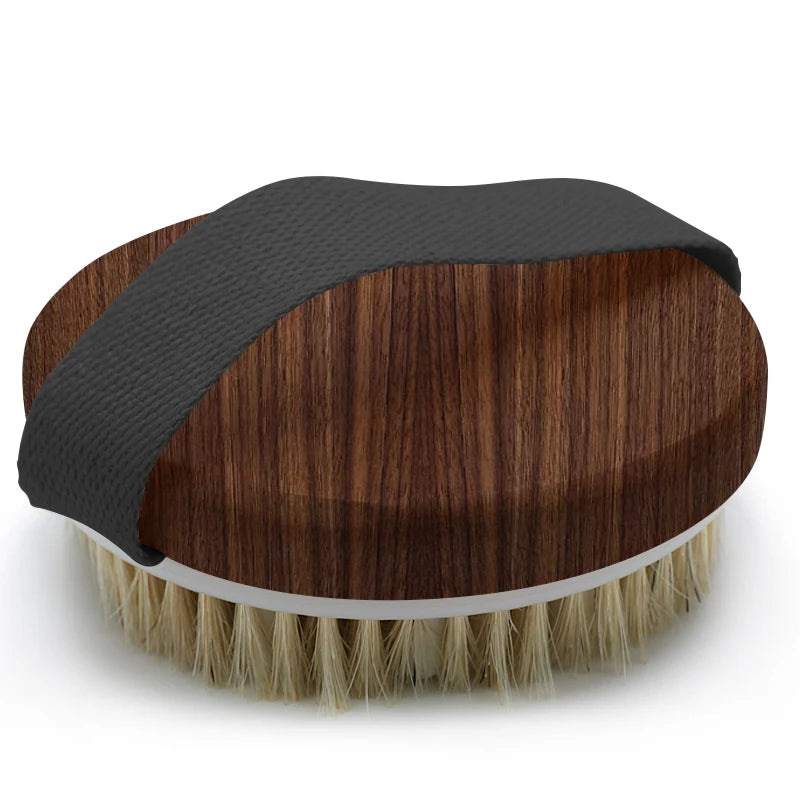 Luxurious Wood Grain Shower Exfoliating Bath Brush Silicone Massage Body Brush
