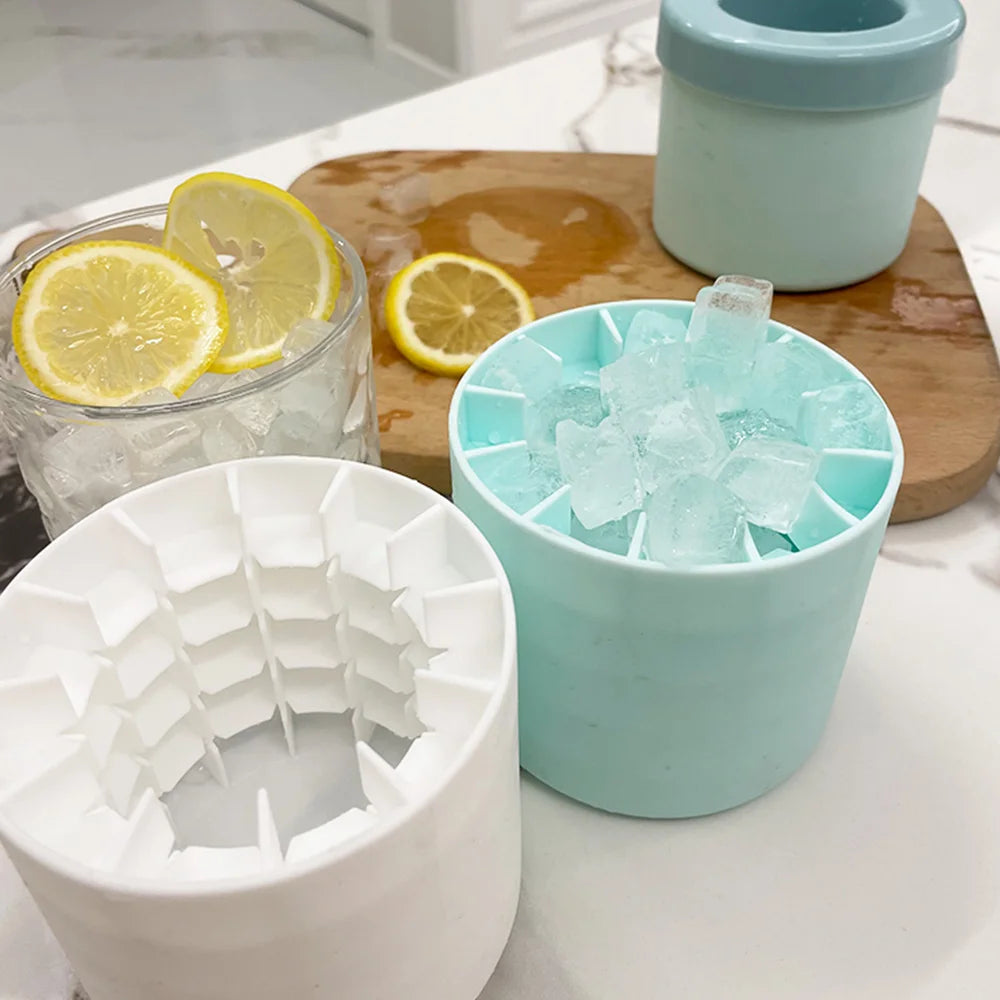 Wholesale BPA Free Reusable DIY Home Ice Cream Cone Tools Silicone Ice Lattice with Lid Silicone Ice Cube Mold