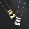 GT Custom Engraved Openable Love Letter Envelope 18K Gold Stainless Steel Pendant Necklace
