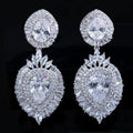 Luxurious Quality Cubic Zirconia Long Large Statement Dangle Women Grand Party Wedding Costume Earrings for Bridal Jewelry Gift