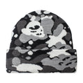Winter Knit Camouflage Character 3D Embroidered Cuffed Acrylic Woven Jacquard Beanie for Beach & Ski Use