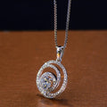Huitan Delicate Circle Shaped Design 3A Zircon Necklaces for Women Elegant Party Fashion Silver Plated Jewelry Pendatn Necklaces