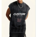 Summer 310G 100% Cotton Wash Spray Paint Printing Short Sleeve Singlets Football Gym Training Vest Running tank Tops for Men