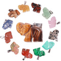 Wholesale Natural Stone Hand Carving Crystal Elephant Pendant Necklace Gemstone Jewelry