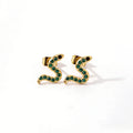 316L Stainless Steel Gold Plated Snake Pendant Earrings with Zircon Women's Trendy Gift