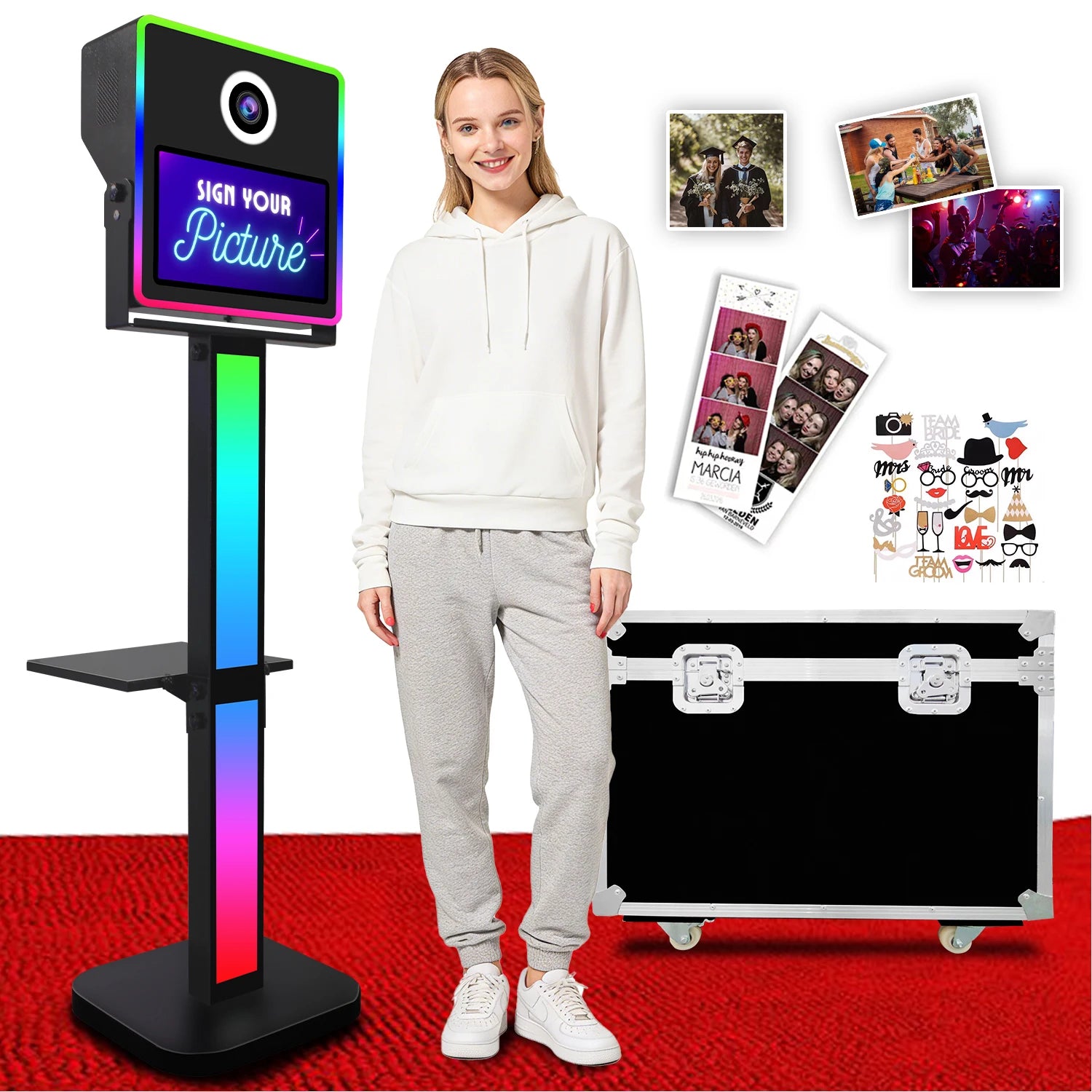 Elegant DSLR Photo Booth Shell Machine Compatible With Printer Mini PC 15.6 Inch Touch Screen Selfie Camera Photobooth on Sale
