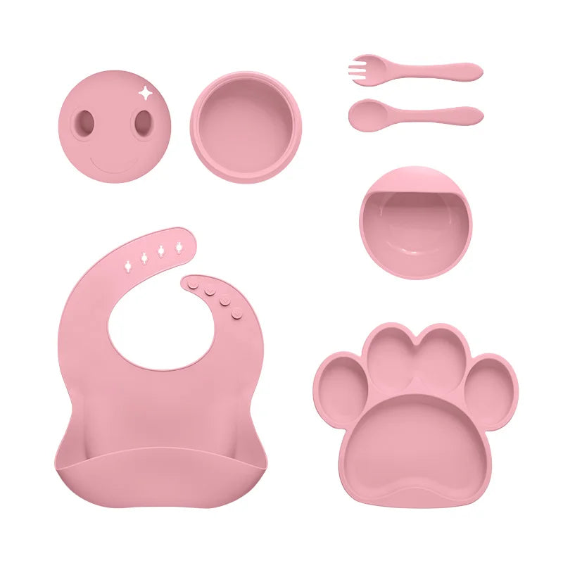 2022 Hot Sale Eco-friendly Non-toxic Strong Bear Suction Bowl Spoon Set Feeding Bib Baby Food Grade Contemporary Silicone Bowl
