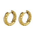 2020 New Arrived Waterproof Jewelry Stainless Steel 18k Gold Plated 14mm Irregularity Huggies Round Shape Earring for Lady