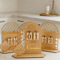 DIY Wooden Ramadan Eid Countdown Calendar Indoor Decoration 20x20x7cm Rectangle
