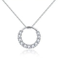 ZHILIAN Wholesale Fashion 925 Sterling Silver Cubic Zirconia Round Pendant Necklace  for Women Fine Necklace