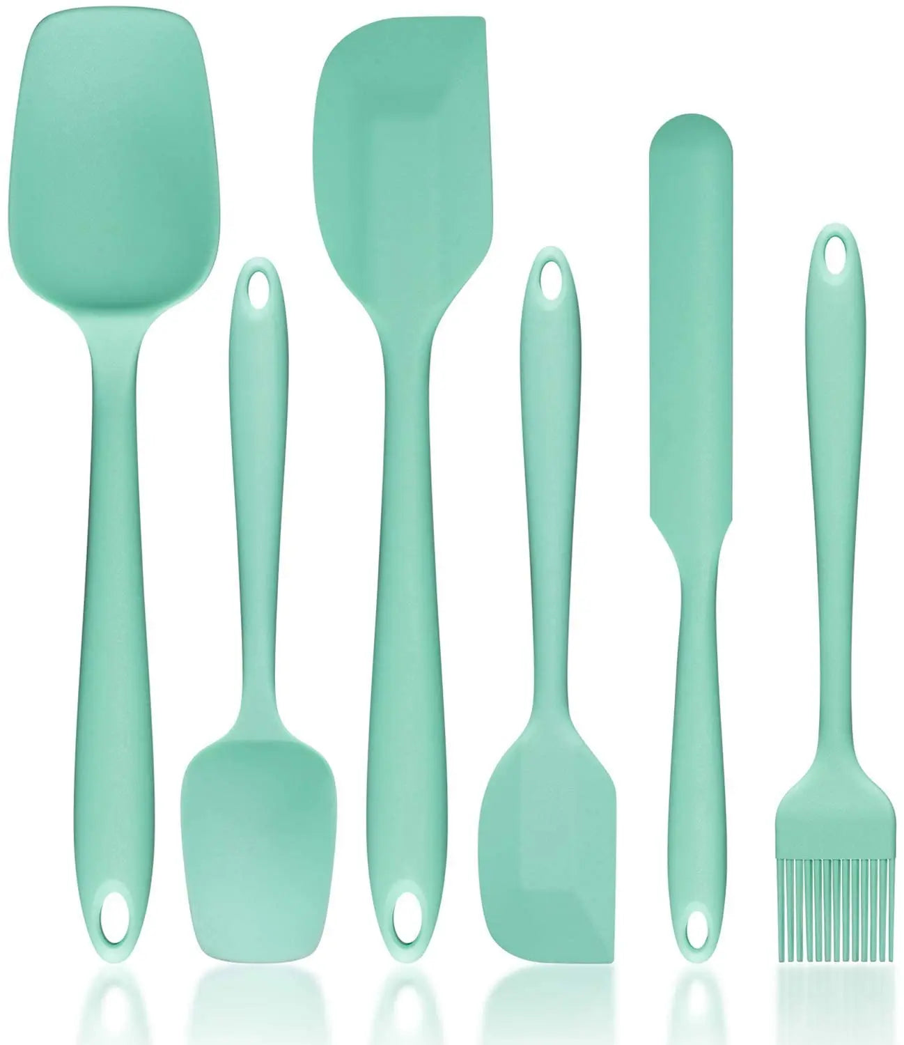Steel Spatula Set Nonstick Heat Resistant Kitchen Utensils 6-Piece Silicone Cooking Set Food Grade for Decoration