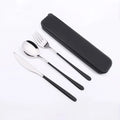 Silver Color Painted Flatware Travel Silver Spoon Set Stainless Steel Cutlery Knife Fork Spoon in Case