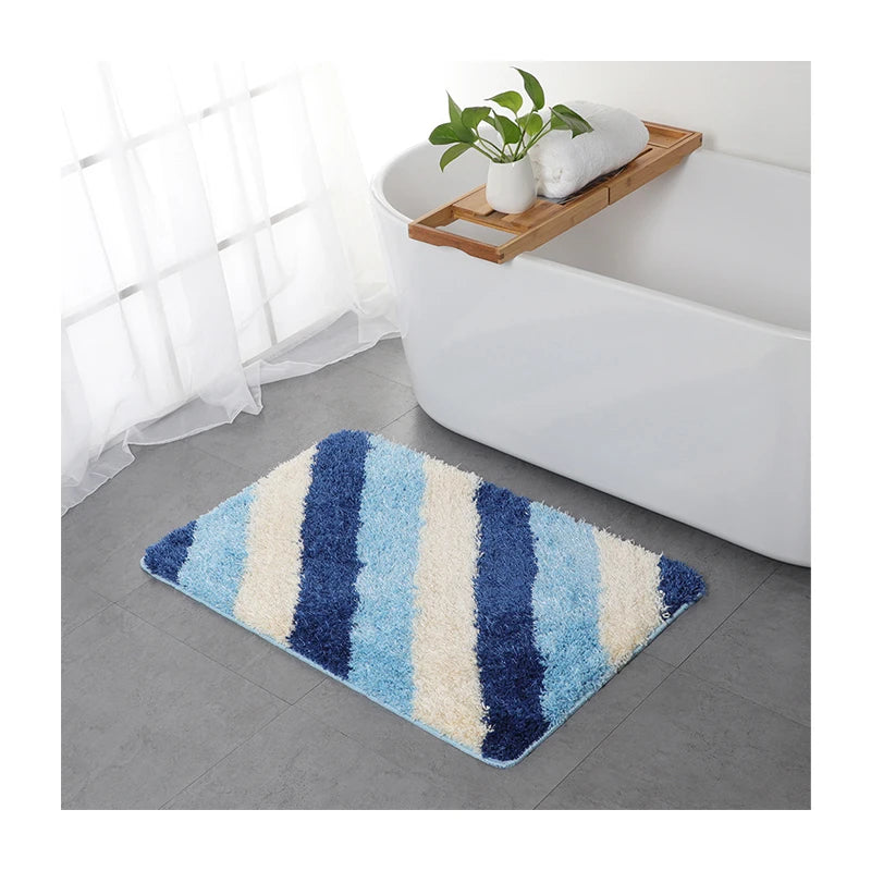 Luxury Absorbent Microfiber Bathroom Rug Non-Slip Plush Shaggy Bath Mat for Bathroom Floor Tub Shower