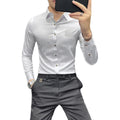 Wholesale Customizable Men's Formal Shirt Stand Professional Casual Slim Design Long Sleeves Breathable Anti-Wrinkle