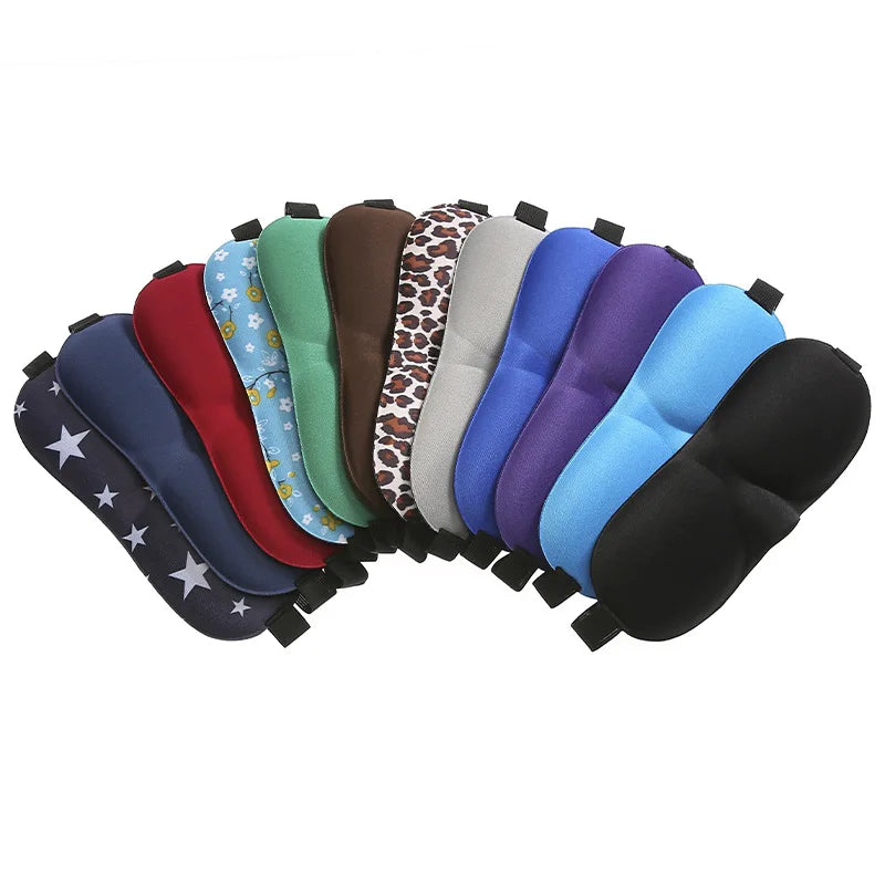 Custom Logo 3D Contoured Cup Sleeping Mask & Blindfold Concave Molded Night Silk Eye Mask with Memory Foam Cotton for Home Use
