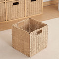 Collapsible Multi-functional Nature Paper Rope Storage Bins for Organizing Container Blanket Storage Basket with Handles