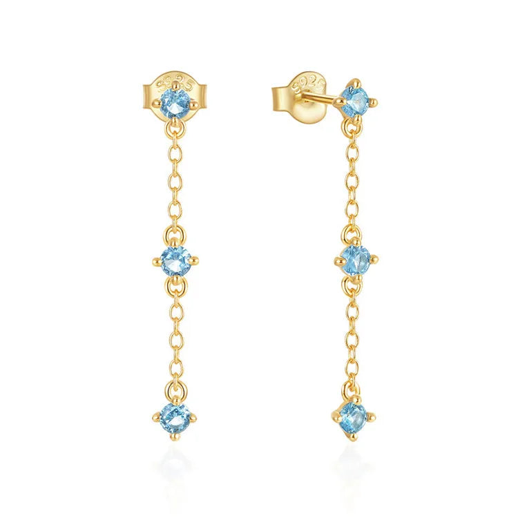 SP 2023 Women Luxury 925 Sterling Silver Zircon Dangling Tassel 925 Silver Earring for Women