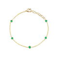 Gemnel Minimalist Women Jewelry 925 Silver 18k Gold Plated Emerald Thin Chain Bezel Cz Bracelet