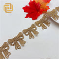 Wholesale Half Lace Garment Accessories with Gold Thread Butterfly Embroidery Computer-Generated Love Bar Code Spot Gold Lace