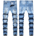 New Fashion Jeans Pants Wholesale Custom Logo Slim Fit Distressed Jeans Men Skinny Denim Jeans Men Denim
