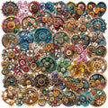 50PCS Waterproof Unfading PET Transparent hardware toothed gear sticker