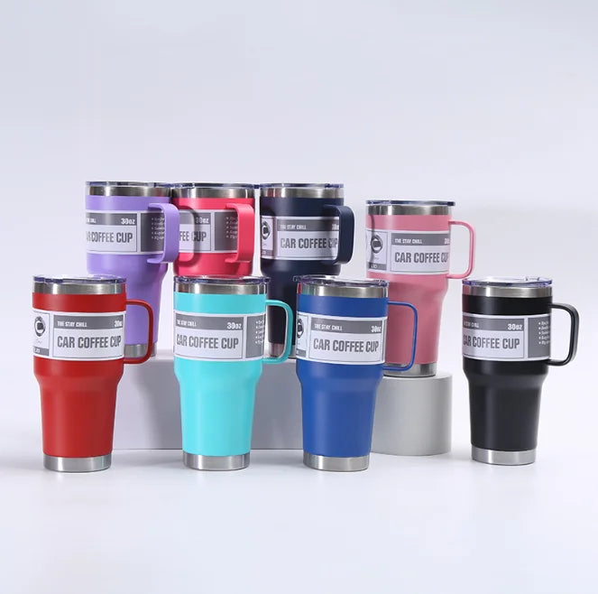 Custom Stainless Steel Insulated Coffee Travel Mug with Straw