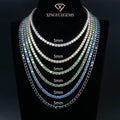 Factory Price Wholesale Hiphop Trendy Jewelry 925 Sterling Silver Ice Gra Vvs Diamond Mossanite Moissanite Tennis Necklace Chain