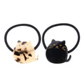MiDairy Korean Design Fashion Acrylic Tortoise Shell Acetate Cute Cat Black Elastic Hair Tie Rope Bands for Women Girls