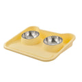 Large Capacity Newly Ugraded Double Bowl Drinking Bowl for Pets Neck Protection Solid Stainless Steel Plastic Dog Bowl