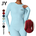 JY Custom Logo Ins Hot Sale Casual Street Wear Button up Cardigan T-shirt Fitness Workout Walking Yoga Gym Blouse Top for Women