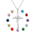 GP55 Factory Price Sterling Silver Cross love Heart Zodiac Sign Pendant Necklace for Women Fashion Birthstone Pendants Jewelry
