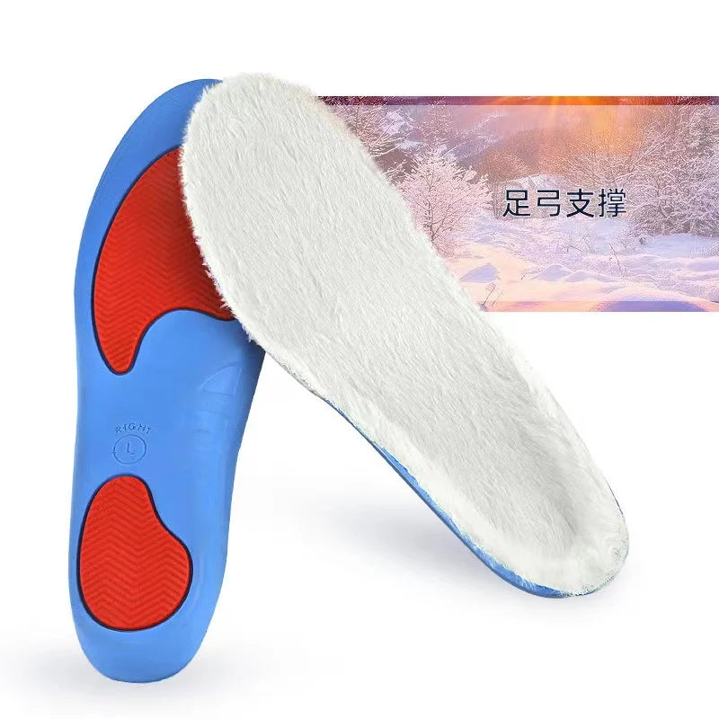 Sports Arch Men's and Women's PU Shock-absorbing Wool-like Winter Warm Thickened Insole