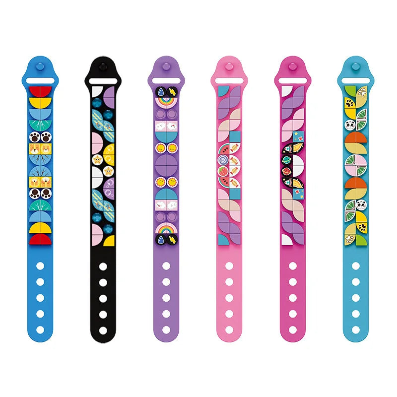 29 PCS ABS DIY Candy Color Building Block Fashion Wrap Bracelets for Children 6+ Years Kids Gift