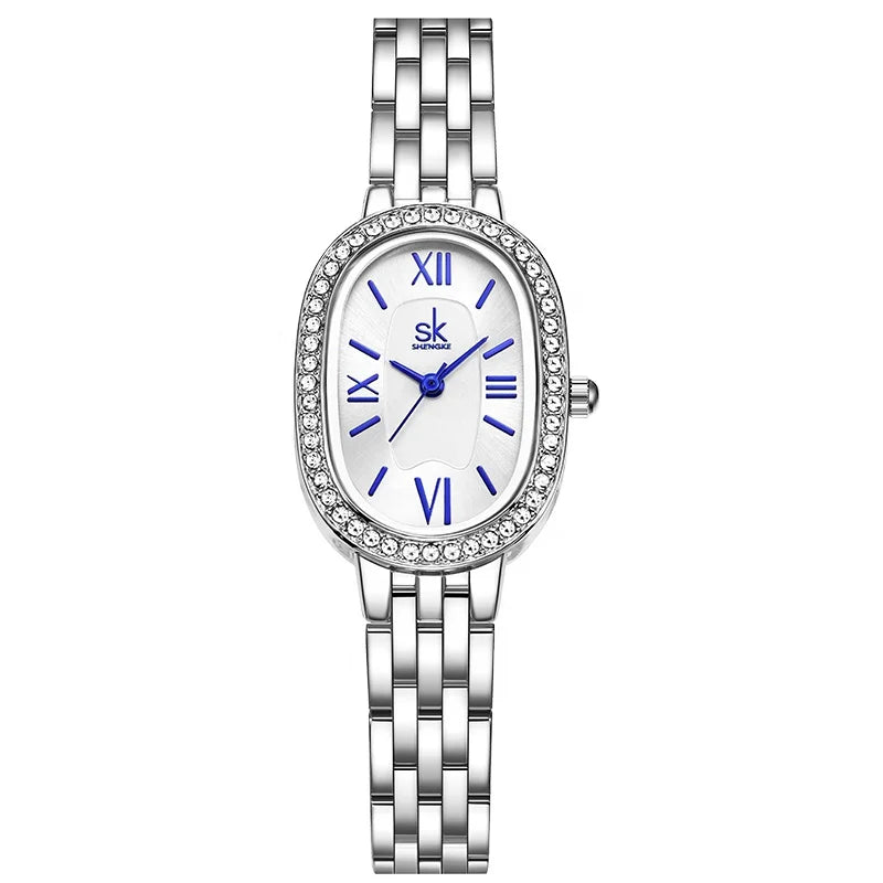 SK Watch for Ladies Fashion Jewelry Design Rose Gold Steel Quartz Wristwatches Waterproof Fashion Women Watches
