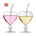 Wholesale 220ml Bar Cocktail Glass Drinking Glassware Unique Heart Shaped Romantic Juice Wine Glasses Creative Martini Glasses