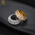 Customize OEM/ODM Jewelry Factory Wholesale Iced Out Moissanite Diamond Real Gold Plated 925 Sterling Silver Men's Hip Hop Ring