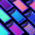 GAHAMACA 3D Neon Color Shift Eyelash Extensions Glow Dark Classic Fluorescent Lashes 0.07 mm OEM for Customizable