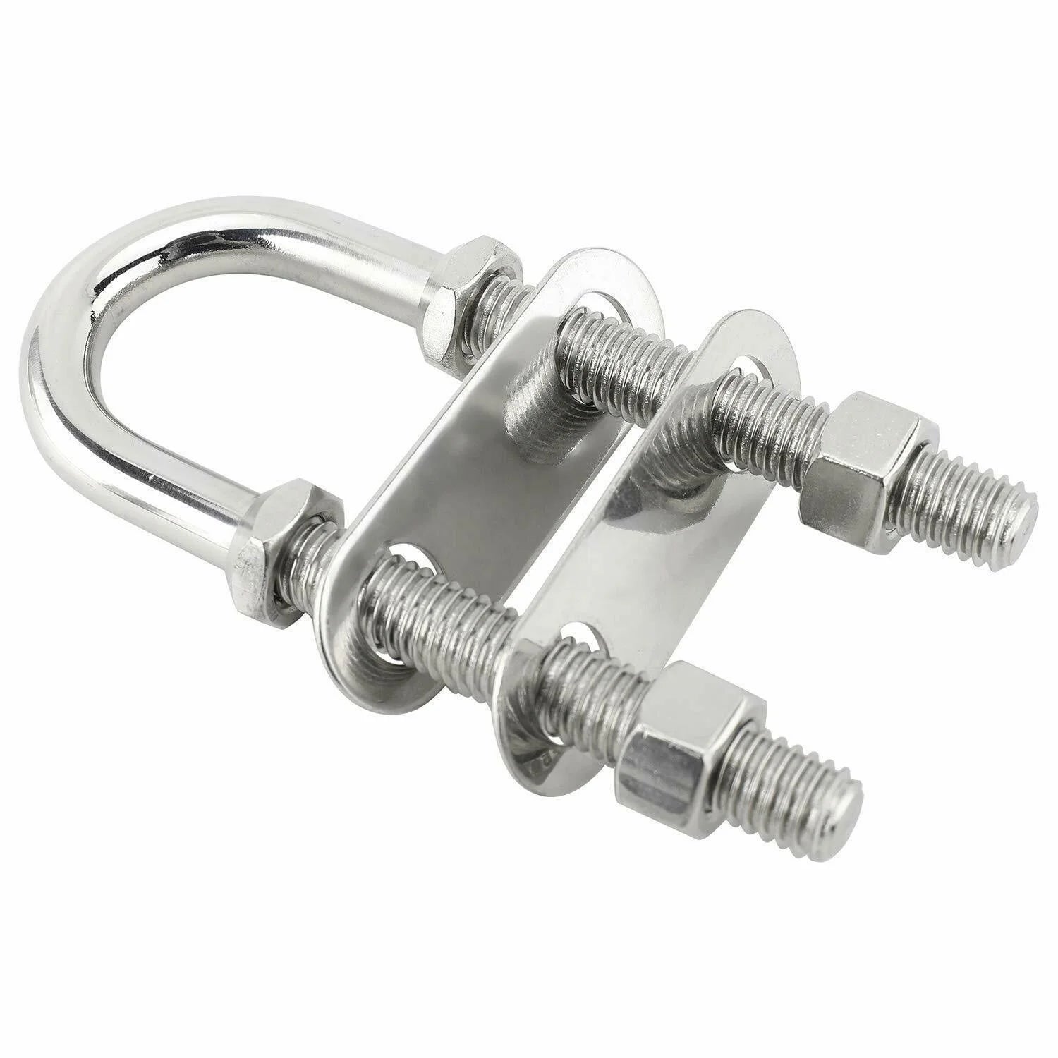 Marine Nut Bolt Double Snap Stainless Steel U-Bolt M8 M10 M12 Anti-Slip Ring Rigging Washer Saddle Ring Secure Snap-In Nut