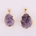 Natural Stone Crystal Pendant Irregular Druzy Amethyst Pendant Diy Necklace Crystal Gemstone Jewelry