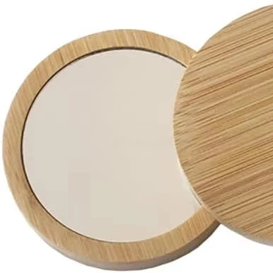 Wholesale Customizable Bamboo Wooden Makeup Cosmetic Pocket Personalized Handheld Mini Mirrors for Small Mirror Decorative Usage