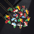 Hot Selling Hot Enamel Necklace Map of Africa Stainless Steel Necklace Gold Africa Map Necklace
