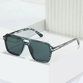 2024 New Fashion Retro Double Beam Square Jelly Frame Classic Luxury Women Men Sunglasses Shadow Pc Uv400 Custom Logo Glasses