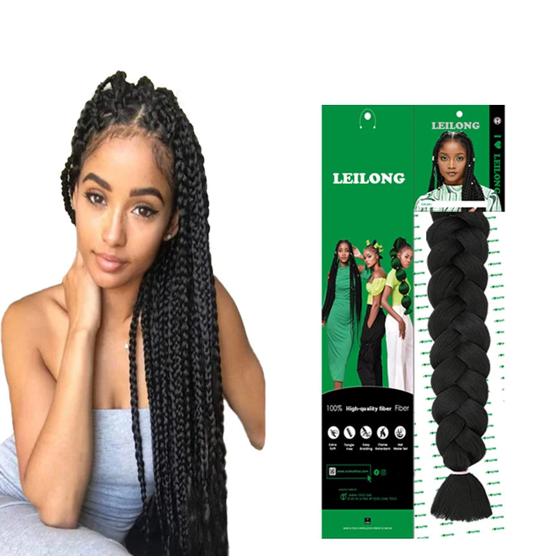 Hot Sell Pre Stretched Braiding Hair Ombre 82Inch Synthetic Crochet Braids Soft Yaki Texture Synthetic Hair Extensions