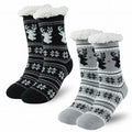 Custom Microfiber Faux Fur Christmas Socks Knitted Sherpa Fleece with Non-Slip Daily Use Crew Length Logo on Body and Cuff