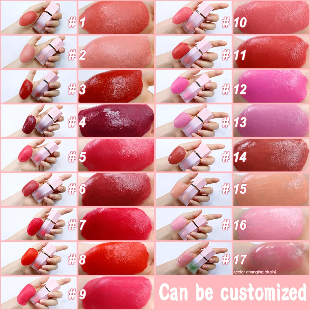 Make Your Own Logo Natural Pink Plump Cheeks Liquid Blush Waterproof Long Lasting Blusher Vegan Private Label Cream Blush