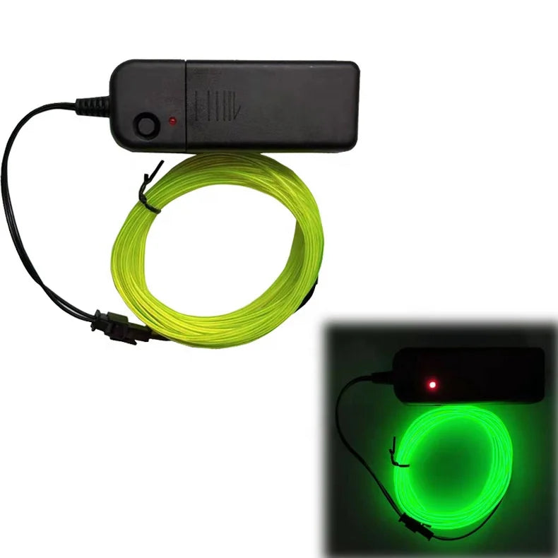 3M Flexible LED Neon Light Glow EL Strip Tube Wire Rope Battery Cosplay Party MegaBDM